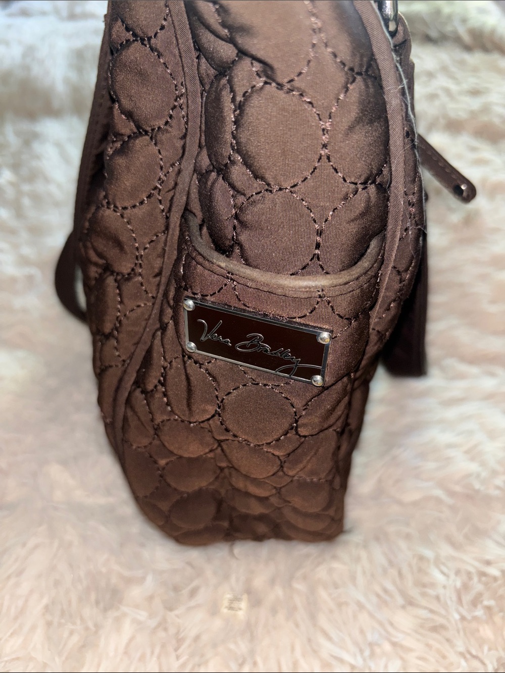 Vera Bradley Quilted Circle Tote in Dark Brown - Picture 2 of 10